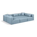  Manufacturer Color_Light Blue -- Cube 108" Light Blue Vegan Leather Upholstered 6 pc Modular Sectional IMAGE 1