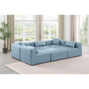 Manufacturer Color_Light Blue -- Cube 108" Light Blue Vegan Leather Upholstered 6 pc Modular Sectional IMAGE 2