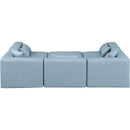 Meridian Cube Light Blue Vegan Leather Modular Sectional IMAGE 3