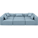  Manufacturer Color_Light Blue -- Cube 108" Light Blue Vegan Leather Upholstered 6 pc Modular Sectional IMAGE 4