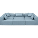 Meridian Cube Light Blue Vegan Leather Modular Sectional IMAGE 4