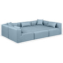  Manufacturer Color_Light Blue -- Cube 108" Light Blue Vegan Leather Upholstered 6 pc Modular Sectional IMAGE 8