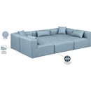 Meridian Cube Light Blue Vegan Leather Modular Sectional IMAGE 9