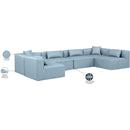  Manufacturer Color_Light Blue -- Cube 144" Light Blue Vegan Leather Upholstered 6 pc Modular Sectional IMAGE 10