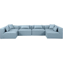 Meridian Cube Light Blue Vegan Leather Modular Sectional IMAGE 4