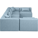  Manufacturer Color_Light Blue -- Cube 144" Light Blue Vegan Leather Upholstered 6 pc Modular Sectional IMAGE 5