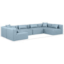 Meridian Cube Light Blue Vegan Leather Modular Sectional IMAGE 9