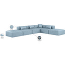  Manufacturer Color_Light Blue -- Cube 144" Light Blue Vegan Leather Upholstered 6 pc Modular Sectional IMAGE 10