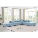  Manufacturer Color_Light Blue -- Cube 144" Light Blue Vegan Leather Upholstered 6 pc Modular Sectional IMAGE 2