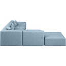  Manufacturer Color_Light Blue -- Cube 144" Light Blue Vegan Leather Upholstered 6 pc Modular Sectional IMAGE 4