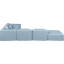  Manufacturer Color_Light Blue -- Cube 144" Light Blue Vegan Leather Upholstered 6 pc Modular Sectional IMAGE 5