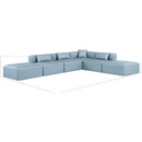 Manufacturer Color_Light Blue -- Cube 144" Light Blue Vegan Leather Upholstered 6 pc Modular Sectional IMAGE 9
