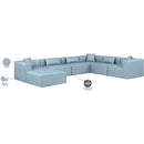 Meridian Cube Light Blue Vegan Leather Modular Sectional IMAGE 11