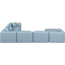Meridian Cube Light Blue Vegan Leather Modular Sectional IMAGE 5