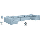  Manufacturer Color_Light Blue -- Cube 180" Light Blue Vegan Leather Upholstered 7 pc Modular Sectional IMAGE 10