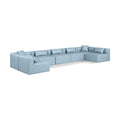  Manufacturer Color_Light Blue -- Cube 180" Light Blue Vegan Leather Upholstered 7 pc Modular Sectional IMAGE 1