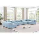  Manufacturer Color_Light Blue -- Cube 180" Light Blue Vegan Leather Upholstered 7 pc Modular Sectional IMAGE 2