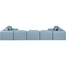  Manufacturer Color_Light Blue -- Cube 180" Light Blue Vegan Leather Upholstered 7 pc Modular Sectional IMAGE 3