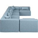  Manufacturer Color_Light Blue -- Cube 180" Light Blue Vegan Leather Upholstered 7 pc Modular Sectional IMAGE 5