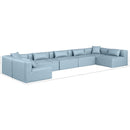  Manufacturer Color_Light Blue -- Cube 180" Light Blue Vegan Leather Upholstered 7 pc Modular Sectional IMAGE 9