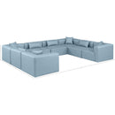  Manufacturer Color_Light Blue -- Cube 144" Light Blue Vegan Leather Upholstered 8 pc Modular Sectional IMAGE 10
