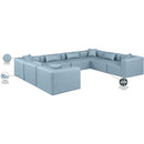  Manufacturer Color_Light Blue -- Cube 144" Light Blue Vegan Leather Upholstered 8 pc Modular Sectional IMAGE 11