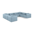  Manufacturer Color_Light Blue -- Cube 144" Light Blue Vegan Leather Upholstered 8 pc Modular Sectional IMAGE 1