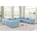 Meridian Cube Light Blue Vegan Leather Modular Sectional IMAGE 2