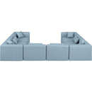  Manufacturer Color_Light Blue -- Cube 144" Light Blue Vegan Leather Upholstered 8 pc Modular Sectional IMAGE 3