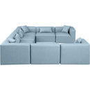  Manufacturer Color_Light Blue -- Cube 144" Light Blue Vegan Leather Upholstered 8 pc Modular Sectional IMAGE 5
