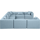 Meridian Cube Light Blue Vegan Leather Modular Sectional IMAGE 5