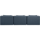  Manufacturer Color_Navy -- Cube 108" Navy Vegan Leather Upholstered 3 pc Armless Modular Sofa IMAGE 3