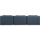 Meridian Cube Navy Blue Vegan Leather Modular Sofa IMAGE 3