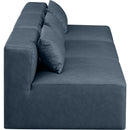  Manufacturer Color_Navy -- Cube 108" Navy Vegan Leather Upholstered 3 pc Armless Modular Sofa IMAGE 5