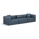  Manufacturer Color_Navy -- Cube 108" Navy Vegan Leather Upholstered 3 pc Modular Sofa IMAGE 1