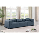  Manufacturer Color_Navy -- Cube 108" Navy Vegan Leather Upholstered 3 pc Modular Sofa IMAGE 2