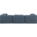  Manufacturer Color_Navy -- Cube 108" Navy Vegan Leather Upholstered 3 pc Modular Sofa IMAGE 3