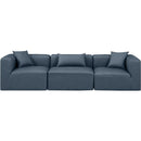  Manufacturer Color_Navy -- Cube 108" Navy Vegan Leather Upholstered 3 pc Modular Sofa IMAGE 4