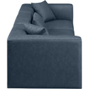  Manufacturer Color_Navy -- Cube 108" Navy Vegan Leather Upholstered 3 pc Modular Sofa IMAGE 5