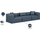  Manufacturer Color_Navy -- Cube 108" Navy Vegan Leather Upholstered 3 pc Modular Sofa IMAGE 9