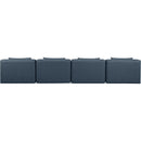 Meridian Cube Navy Blue Vegan Leather Modular Sofa IMAGE 3