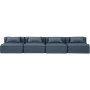 Meridian Cube Navy Blue Vegan Leather Modular Sofa IMAGE 4