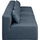  Manufacturer Color_Navy -- Cube 144" Navy Vegan Leather Upholstered 4 pc Armless Modular Sofa IMAGE 5