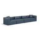 Meridian Cube Navy Blue Vegan Leather Modular Sofa IMAGE 1