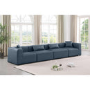  Manufacturer Color_Navy -- Cube 144" Navy Vegan Leather Upholstered 4 pc Modular Sofa IMAGE 2