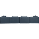  Manufacturer Color_Navy -- Cube 144" Navy Vegan Leather Upholstered 4 pc Modular Sofa IMAGE 3