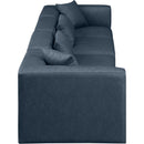  Manufacturer Color_Navy -- Cube 144" Navy Vegan Leather Upholstered 4 pc Modular Sofa IMAGE 5