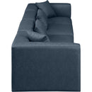 Meridian Cube Navy Blue Vegan Leather Modular Sofa IMAGE 5