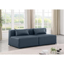  Manufacturer Color_Navy -- Cube 72" Navy Vegan Leather Upholstered 2 pc Armless Modular Loveseat IMAGE 2