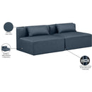  Manufacturer Color_Navy -- Cube 72" Navy Vegan Leather Upholstered 2 pc Armless Modular Loveseat IMAGE 8